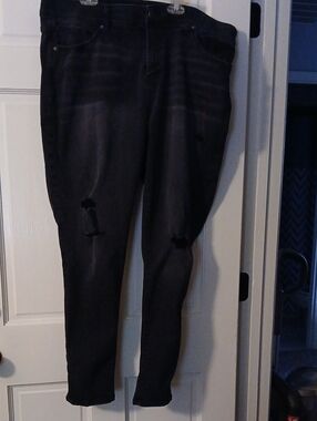 Lularoe Black Distressed Skinny Jeans